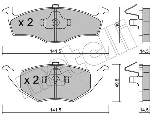 Brake Pad Set, disc brake (22-0345-0)