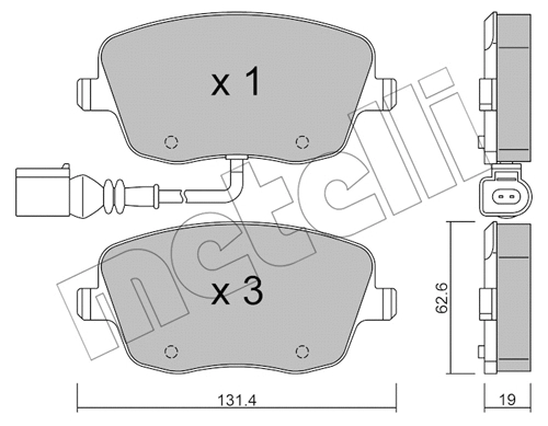 Brake Pad Set, disc brake (22-0547-1)
