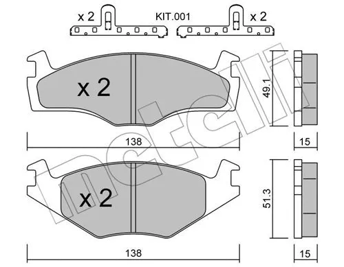 Brake Pad Set, disc brake (22-0045-0K)