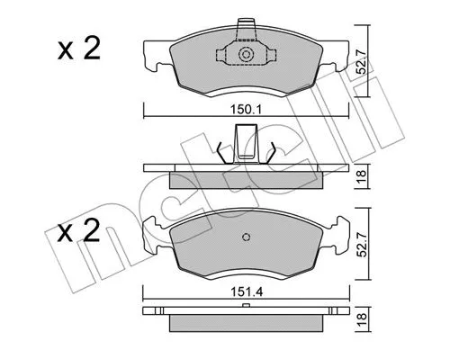 Brake Pad Set, disc brake (22-0802-0)