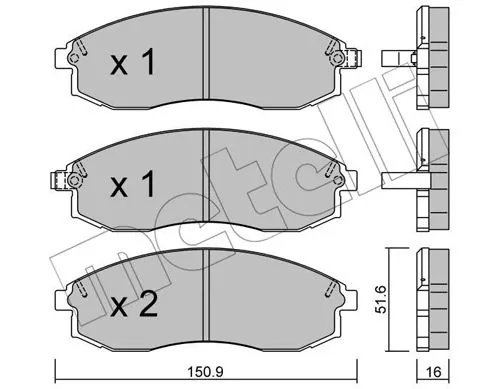 Brake Pad Set, disc brake (22-0306-1)