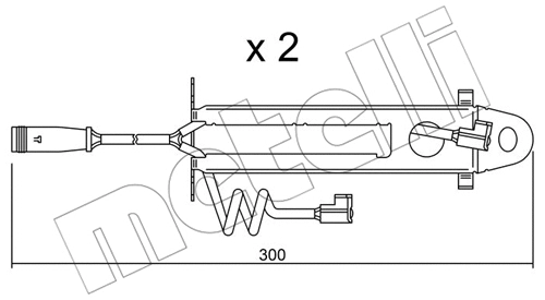 Warning Contact, brake pad wear (SU.173K)