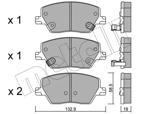 Brake Pad Set, disc brake (22-1103-0)