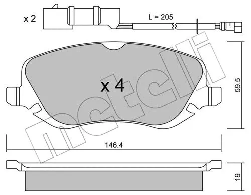 Brake Pad Set, disc brake (22-0529-0)
