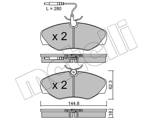 Brake Pad Set, disc brake (22-0338-1)