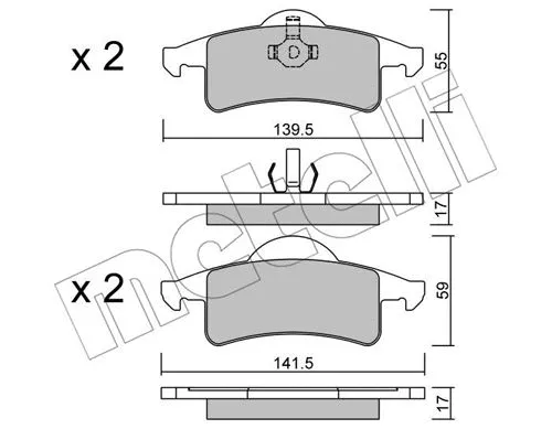 Brake Pad Set, disc brake (22-0526-0)