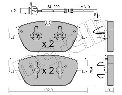 Brake Pad Set, disc brake (22-0954-0K)