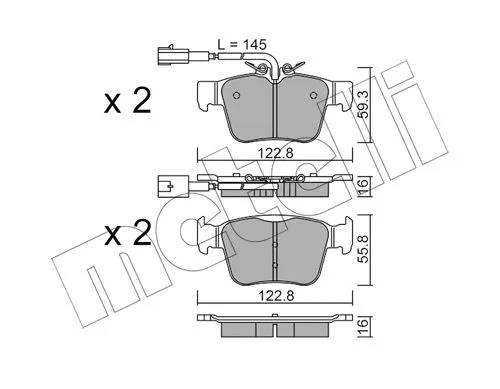 Brake Pad Set, disc brake (22-1101-0)
