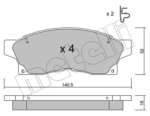 Brake Pad Set, disc brake (22-0444-0)