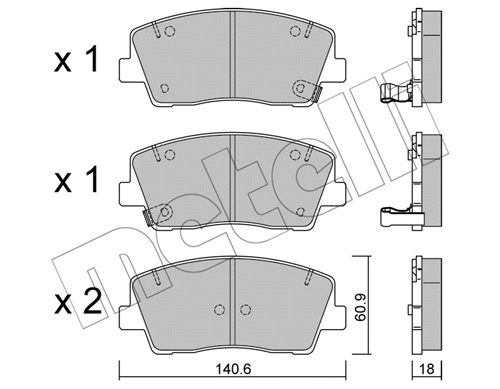 Brake Pad Set, disc brake (22-1169-0)