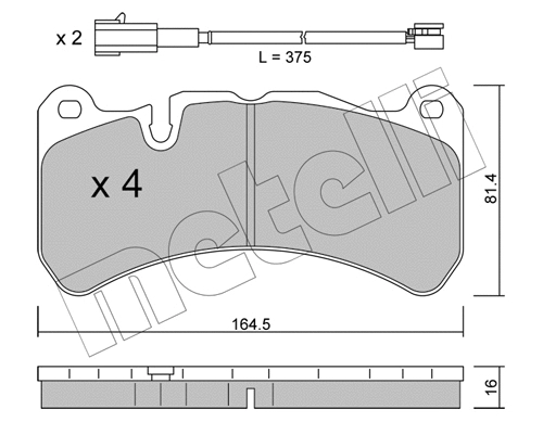 Brake Pad Set, disc brake (22-1201-1)