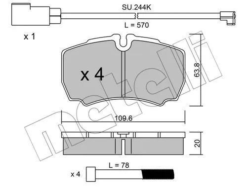 Brake Pad Set, disc brake (22-0604-2K)