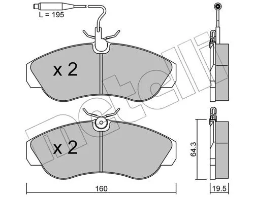 Brake Pad Set, disc brake (22-0155-0)