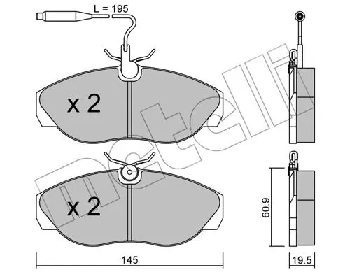 Brake Pad Set, disc brake (22-0154-0)
