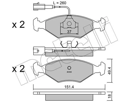 Brake Pad Set, disc brake (22-0057-1)