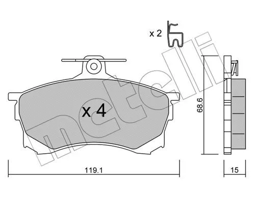 Brake Pad Set, disc brake (22-0250-0)