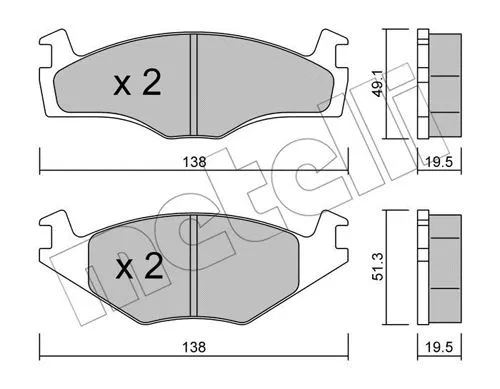 Brake Pad Set, disc brake (22-0045-1)