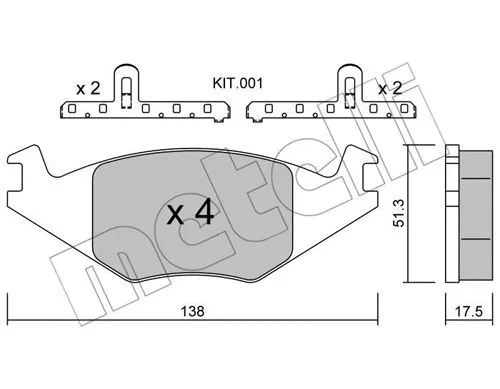 Brake Pad Set, disc brake (22-0047-0K)