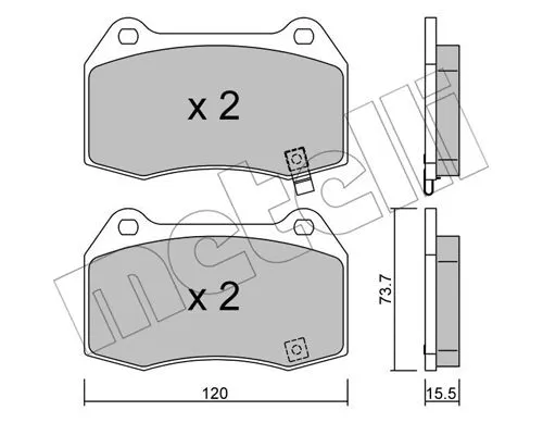Brake Pad Set, disc brake (22-0738-0)