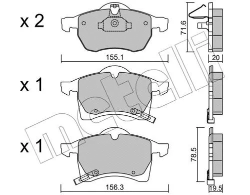 Brake Pad Set, disc brake (22-0258-0)