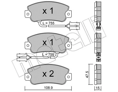Brake Pad Set, disc brake (22-0104-1)