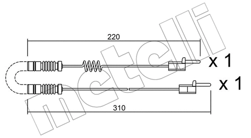 Warning Contact, brake pad wear (SU.171K)