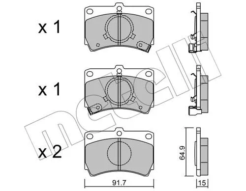 Brake Pad Set, disc brake (22-0103-0)