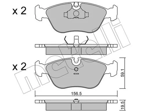 Brake Pad Set, disc brake (22-0182-0)