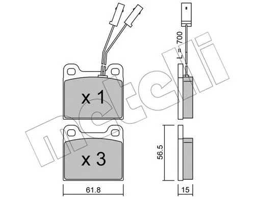 Brake Pad Set, disc brake (22-0003-1)
