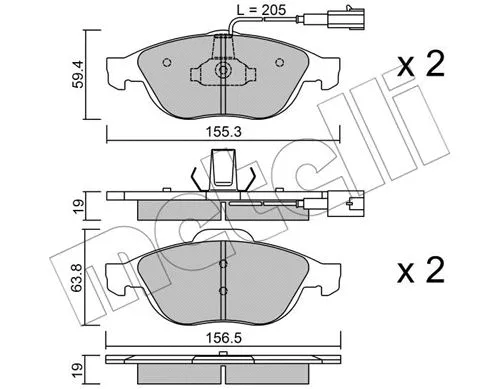 Brake Pad Set, disc brake (22-0220-0)