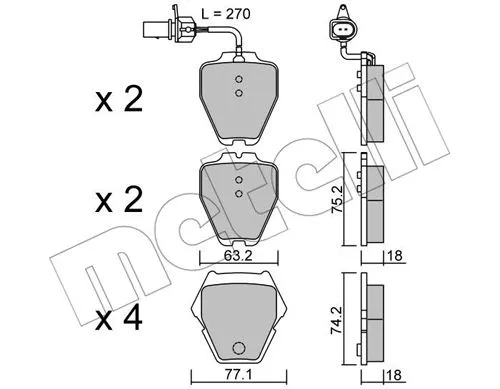 Brake Pad Set, disc brake (22-0774-1)
