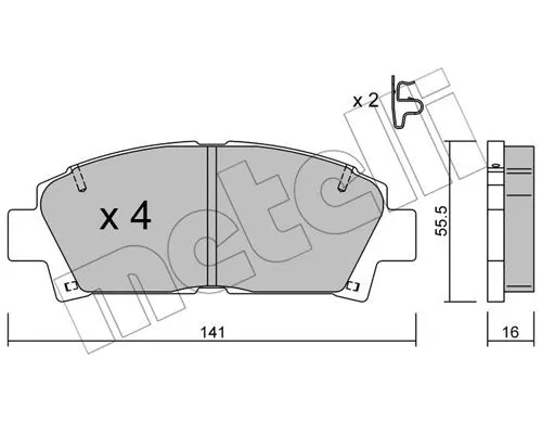 Brake Pad Set, disc brake (22-0166-0)