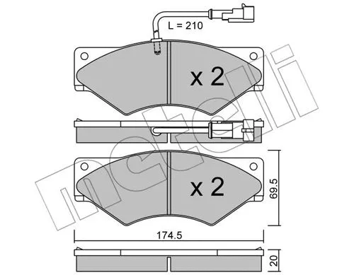 Brake Pad Set, disc brake (22-0849-1)