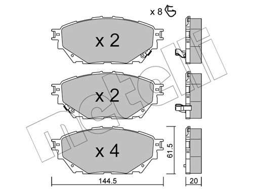 Brake Pad Set, disc brake (22-1222-0)