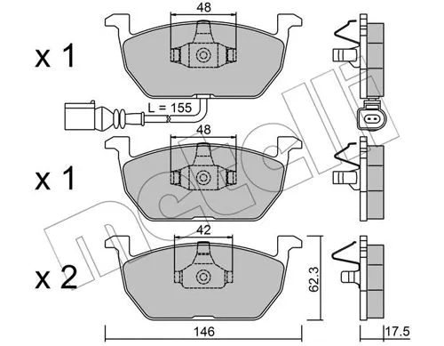 Brake Pad Set, disc brake (22-1028-0)