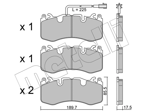 Brake Pad Set, disc brake (22-1202-0)