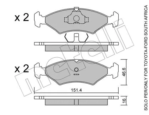 Brake Pad Set, disc brake (22-0029-2)