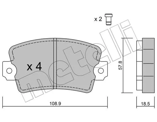 Brake Pad Set, disc brake (22-0186-0)