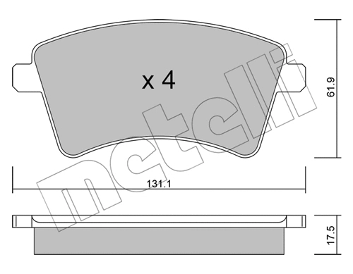 Brake Pad Set, disc brake (22-0812-2)