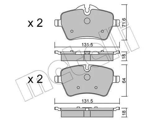 Brake Pad Set, disc brake (22-0768-0)