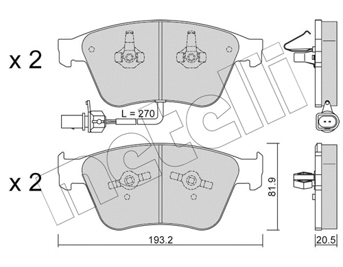 Brake Pad Set, disc brake (22-1253-0)