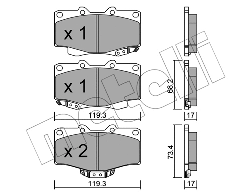 Brake Pad Set, disc brake (22-0129-2)
