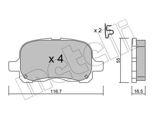 Brake Pad Set, disc brake (22-0442-0)
