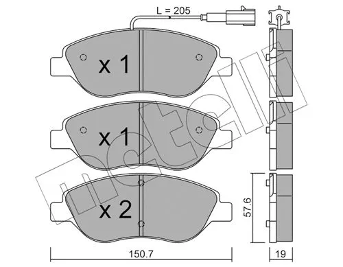 Brake Pad Set, disc brake (22-0577-0)