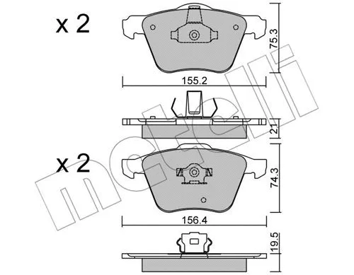 Brake Pad Set, disc brake (22-0599-0)