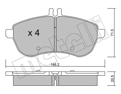 Brake Pad Set, disc brake (22-0665-0)