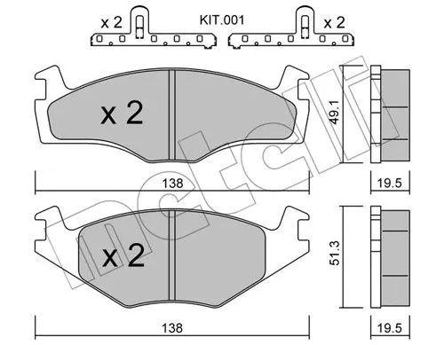 Brake Pad Set, disc brake (22-0045-1K)