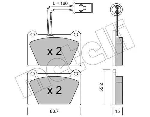 Brake Pad Set, disc brake (22-0052-1)