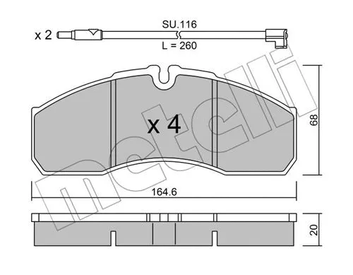 Brake Pad Set, disc brake (22-0578-3K)