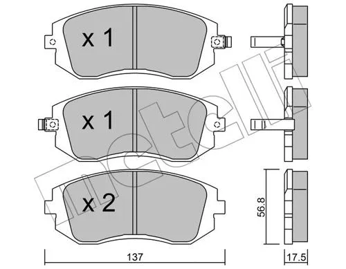 Brake Pad Set, disc brake (22-0500-0)